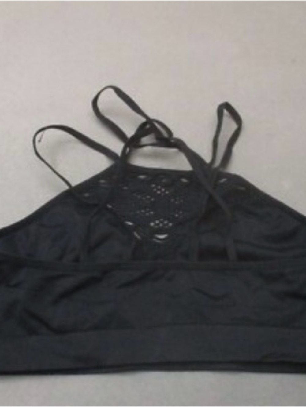 Black Lace-Back Bralette - Unbranded